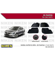 Skoda SuperB Havuzlu 3D Paspas Niken Siyah 2015+ Sonrası