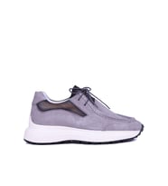 Shoetyle - Gri Hakiki Süet Deri Bağcıklı Erkek Günlük Ayakkabı 115-K525