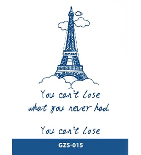 GZS-015 YARI KALICI EYFEL KULESİ YOU CAN'T LOSE WHAT YOU NEVER HAD YAZILI DÖVME-TATTO