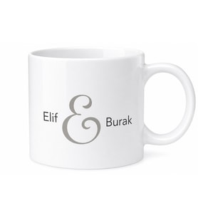 İsimli Ampersand Desenli Özel Baskılı Kupa Bardak Hediye