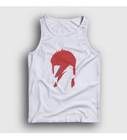 Presmono Unisex Beyaz Lightning Yıldırım David Bowie Atlet 301993tt