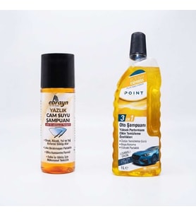 Cilalı Konsantre Oto Şampuanı 1 Litre ve Oto Cam Suyu Şampuanı 40 ml 1 Adet