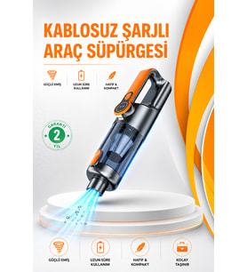 Taşınabilir Şarjlı El Süpürgesi Çok Yönlü Temizlik 5 Başlıklı Numaratör Hediyeli