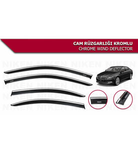 Skoda Superb Kromlu Cam Rüzgarlığı Niken 2015 sonrası (Beyaz)