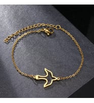 Kişiye Özel 925 Ayar Gümüş Kuş Bileklik (Gold)