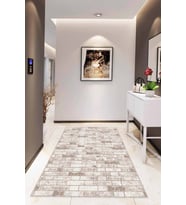 Bej Taş Desenli Kaymaz Taban Makinede Yıkanabilir Halı TL02 - 100 x 160 cm