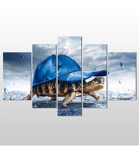 Kaplumbağa  Kanvas Tablo 225x130cm (Karışık)