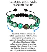 Sertifikalı Beyaz Yeşil Tibet Akik Taşı Bileklik (Çok Renkli)