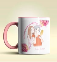 Kişiye Özel Sarılmalara Doyamadığım Annem Pembe Kupa Bardak (Pembe)
