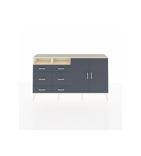Arges Konsol 4 Raflı 6 Çekmeceli 2 Kapaklı 176x30x99 Aytaşı-Antrasit