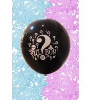 Büyük Boy Girl Or Boy Siyah Cinsiyet Belirleme Partisi Balonu Konfeti