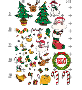 Yenilebilir Şeker Kağıt Yıl Başı New Year Christmas Temalı Pasta Süsleme