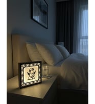 Dekoratif Pilli LED Işıklı Melek Figürlü Gece Lambası - 14x14 cm Beyaz
