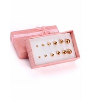Gümüş rose taşsız top küpe dy896e3