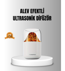 Alev Efektli Ultrasonik Uçucu Difüzörü 280Ml Su Tanklı Sessiz Çalışma Özellikli - Lisinya