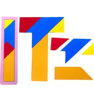 Ritoys Eğitici Ahşap Oyuncak Renkli Ahşap T Tangram Puzzle