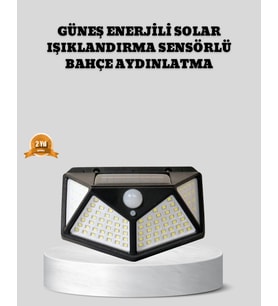 Güneş Enerjili Aydınlatma 100 Led Sensörlü Solar Dış Mekan Lamba - Lisinya