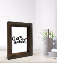 BK Gift Banyo Dekoratif Doğal Masif Ahşap Çerçeve 15x20cm-28 (Beyaz)