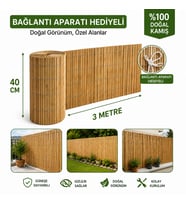 POLYBOTUM Premium Doğal Kamış Hasır Balkon Çiti 40x300 cm Sık Dokuma Dayanıklı Bahçe, Teras ve Balkon İçin Dekoratif Gizlilik Çiti