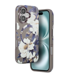 Onegif Apple İphone 16 Flower Series Magsafe Kapak - Gri