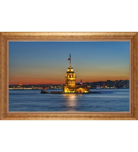 EV İŞYERİ OFİS İÇİN ALTIN ÇERÇEVELİ PASPARTULU TABLO S661