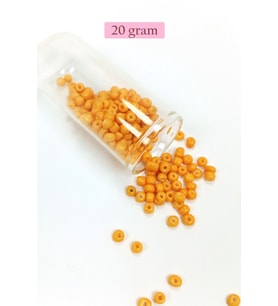 Dökme Cam Kum Boncuk Büyük Boy (6/0) 4 mm - 20 Gram - Açık Turuncu - BNC095
