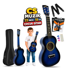 Fourtune Loki T-80BL 6 Telli Mavi Çocuk Gitarı Gerçek Ağaç