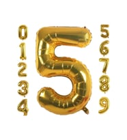 5 Yaş Rakam Gold Folyo Balon 34" Inc 76 cm