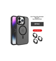 İphone 14 Kılıf Flet Lens Magsafe Kapak - Siyah
