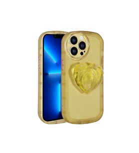 Apple iPhone 13 Pro Uyumlu Kılıf Kamera Korumalı Pop Soketli Renkli Zore Ofro Kapak (Sarı)