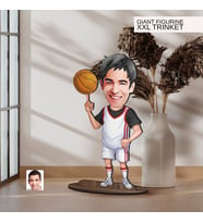 BK Gift Kişiye Özel Basketbol Karikatürlü Büyük Boy Ahşap Biblo-1, Arkadaşa Hediye , Sevgiliye Hediye, Kişiye Özel Biblolar