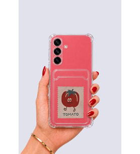 Samsung Galaxy S25 Kartlıklı Tomato Desenli Kılıf
