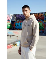 Erkek Kapüşonlu Düşük Kol Sweatshirt Slogan Nakışlı Fonksiyonel Dayanıklı Kaliteli Estetik