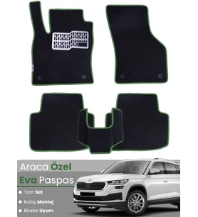 SKODA KODİAQ (2017-2023) Uyumlu EVA Paspas Tam Set–Oto Paspas,Araca Özel,Kolay Montaj
