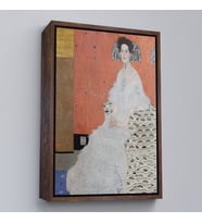 Çerçeveli Gustav Klimt - Fritza Riedler'in Portre Tablo (Kahverengi)