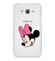 Samsung Galaxy J7  Kamera Korumalı Kapak Minnie Mouse Tasarımlı  Şeffaf  Kılıf