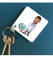 Kişiye Özel Çocuk Doktoru Karikatürlü Anahtarlık