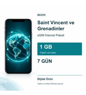 Saint Vincent ve Grenadinler eSIM İnternet Paketi 1 GB 7 Gün