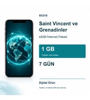 Saint Vincent ve Grenadinler eSIM İnternet Paketi 1 GB 7 Gün