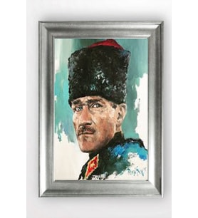 Gümüş Çerçeveli Atatürk Tablo a840