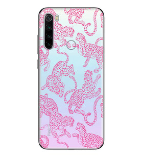 Redmi Note 8 Uyumlu Pembe Leopar Desenli Şeffaf Telefon Kılıfı