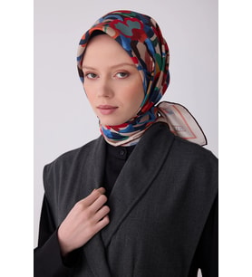 Belli Twill İpek Desenli Eşarp 4312D