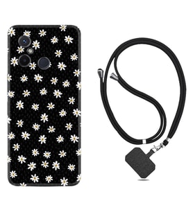 Xiaomi Redmi 12C Kılıf Resimli Boyun Askılı İpli Desenli Silikon Series Papatyalar 1866