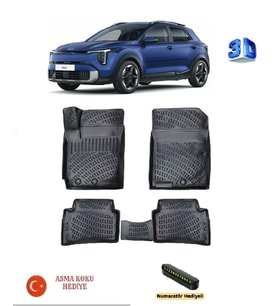 Kia Stonic 2017 Sonrası Uyumlu 3D Havuzlu Paspas ASMA KOKU VE NUMARATÖR HEDİYELİ
