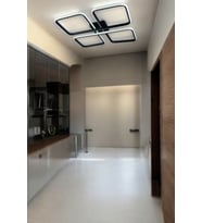 Specula Siyah Renk Beyaz Işıklı Modern Tasarım Yemek Masası Üstü - Mutfak - Salon Led Avize (Siyah)