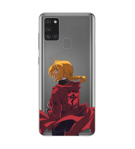Samsung Galaxy A21S Uyumlu Edward Elric Tasarımlı Şeffaf Telefon Kılıfı