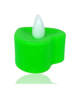Kalp Model Işıklı Tealight Yeşil Mum