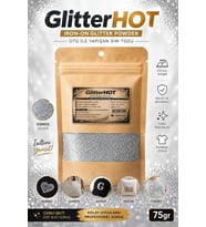 Ütü ile Yapışan Toz Sim, 75 Gr, Elbise Tişört Kumaş Simi (GÜMÜŞ, İnce Taneli (0,4mm))