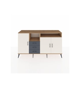 Kronos Konsol 5 Raflı 3 Çekmeceli 3 Kapaklı 176x59x99 Çam-Aytaşı/Antrasit
