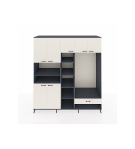 Kronos Dolap 11 Raflı Tek Çekmeceli 7 Kapaklı 220x59x243 Antrasit-Aytaşı/Aytaşı